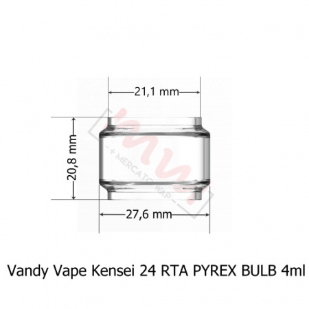 VANDY VAPE KENSEI 24 RTA PYREX/TULEJKA/SZKIEŁKO BULB 4ML